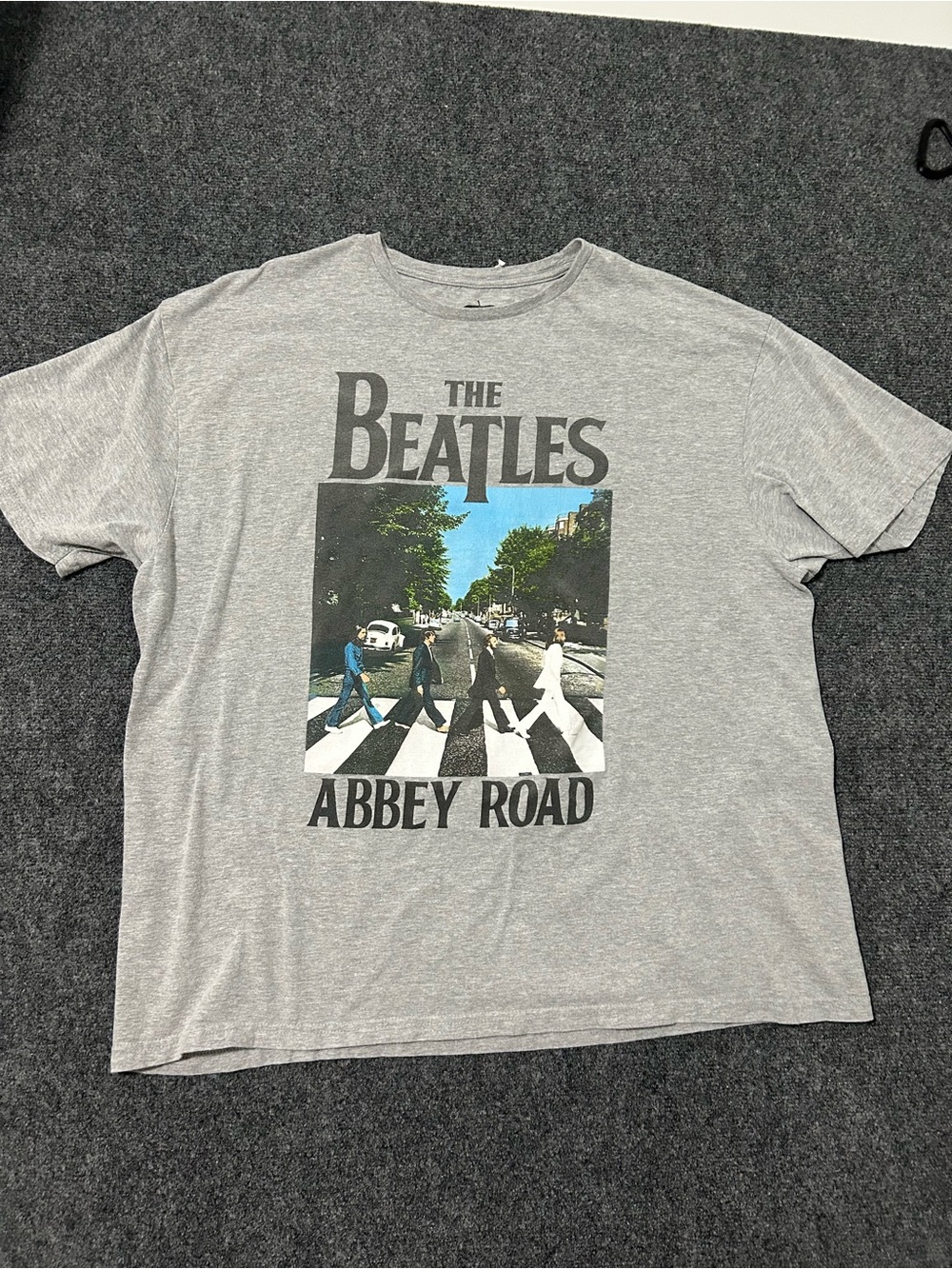 The Beatles Abbey Road Tee - Grey with Blue & Green Print